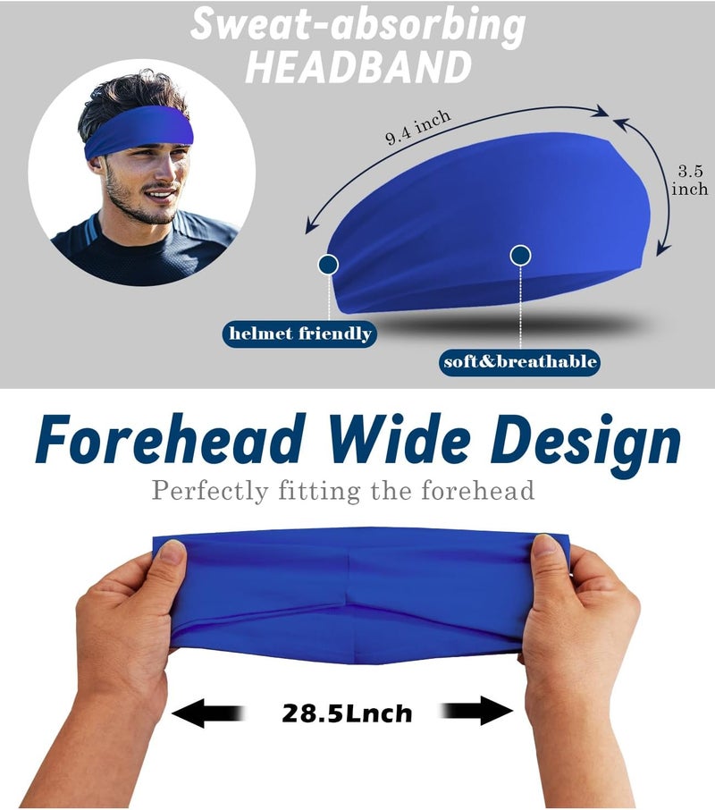 Supeniu Headband for Men & Women, Sweat Wicking Sports Sweatband Headbands, Workout Running Training Yoga Basketball Hairband - Image 2